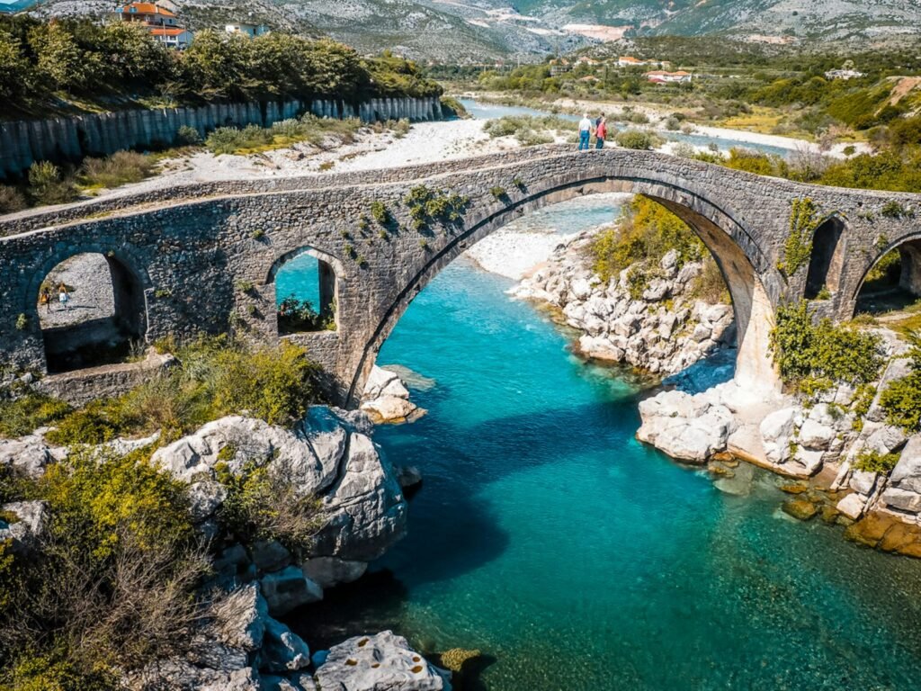 a bridge over a river