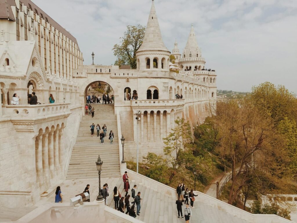 Tourists at a Castle