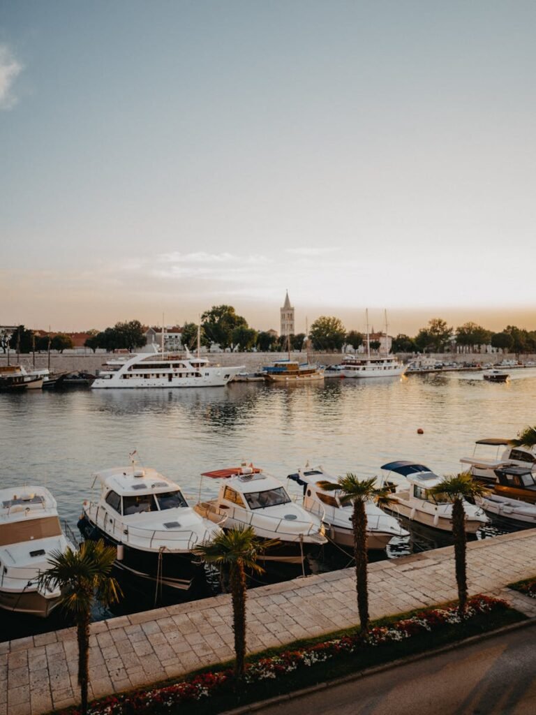 Boats in Marina in Zadar, Croatia