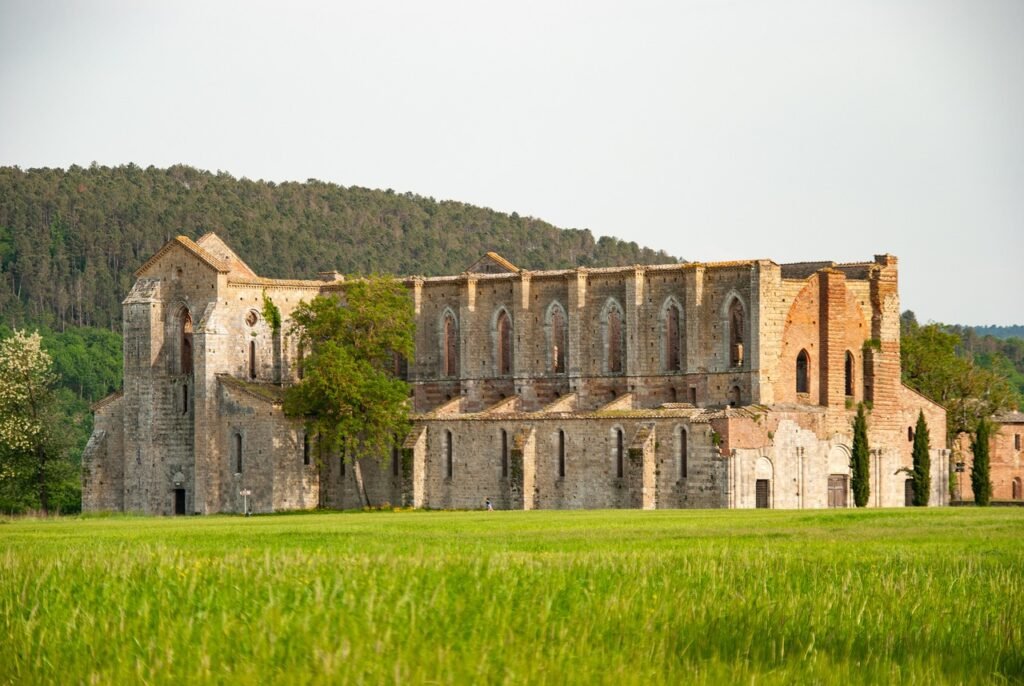 abbey of san galgano, siena, ruins