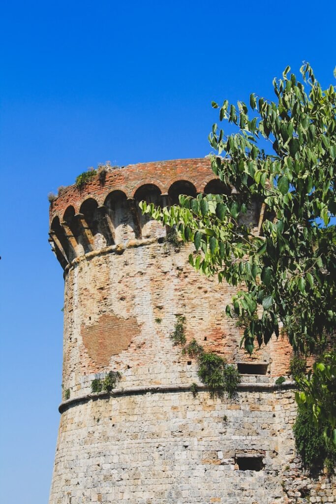 brown brick building under blue sky during daytime