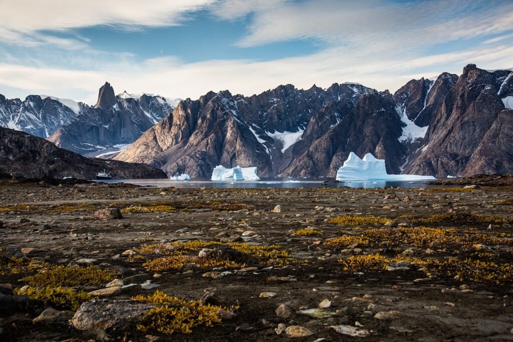 mountains, snow, glacier